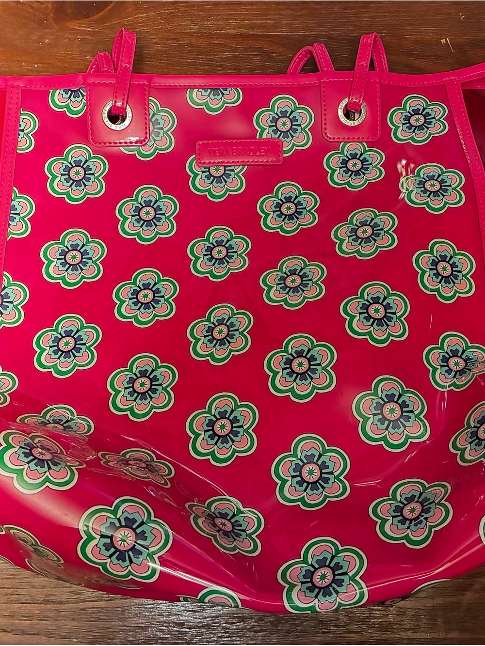 Vera Bradley Hot Pink Floral Vinyl Tote